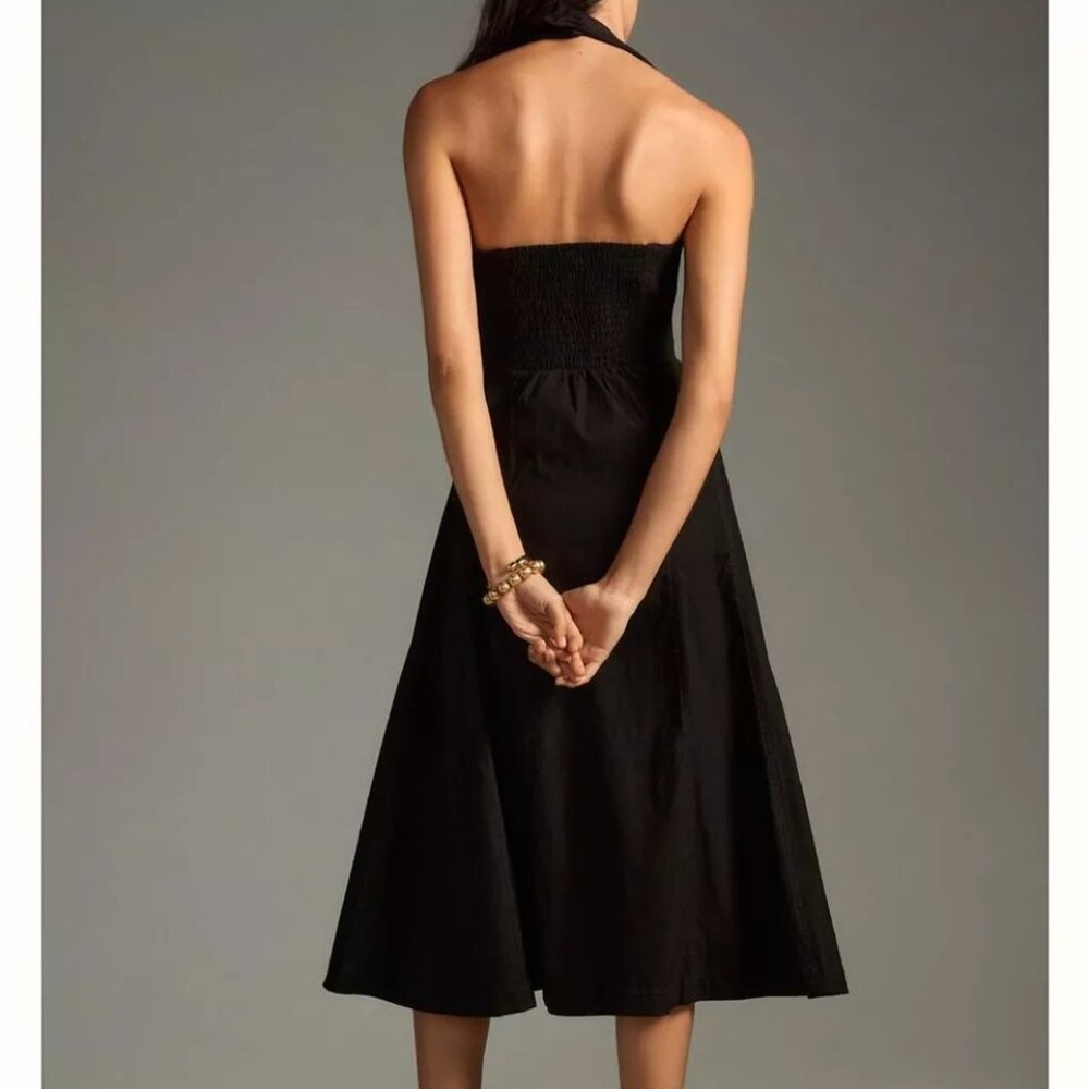 By Anthropologie Zip-Front Corset Dress Black M - Picture 2 of 11